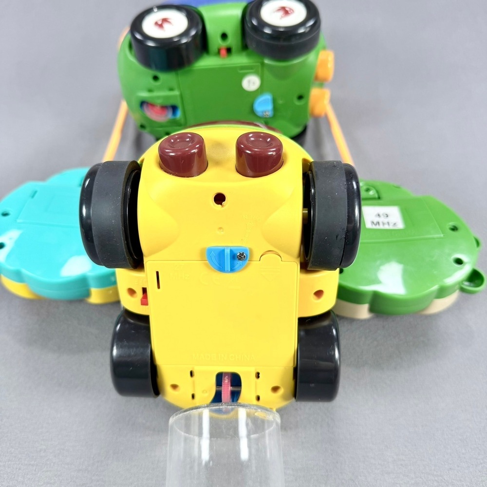 Dinosaur RC Car Set Toddler Toy Remote Control Vehicles 27/49MHz Green Blue 2pk - Picture 3 of 7